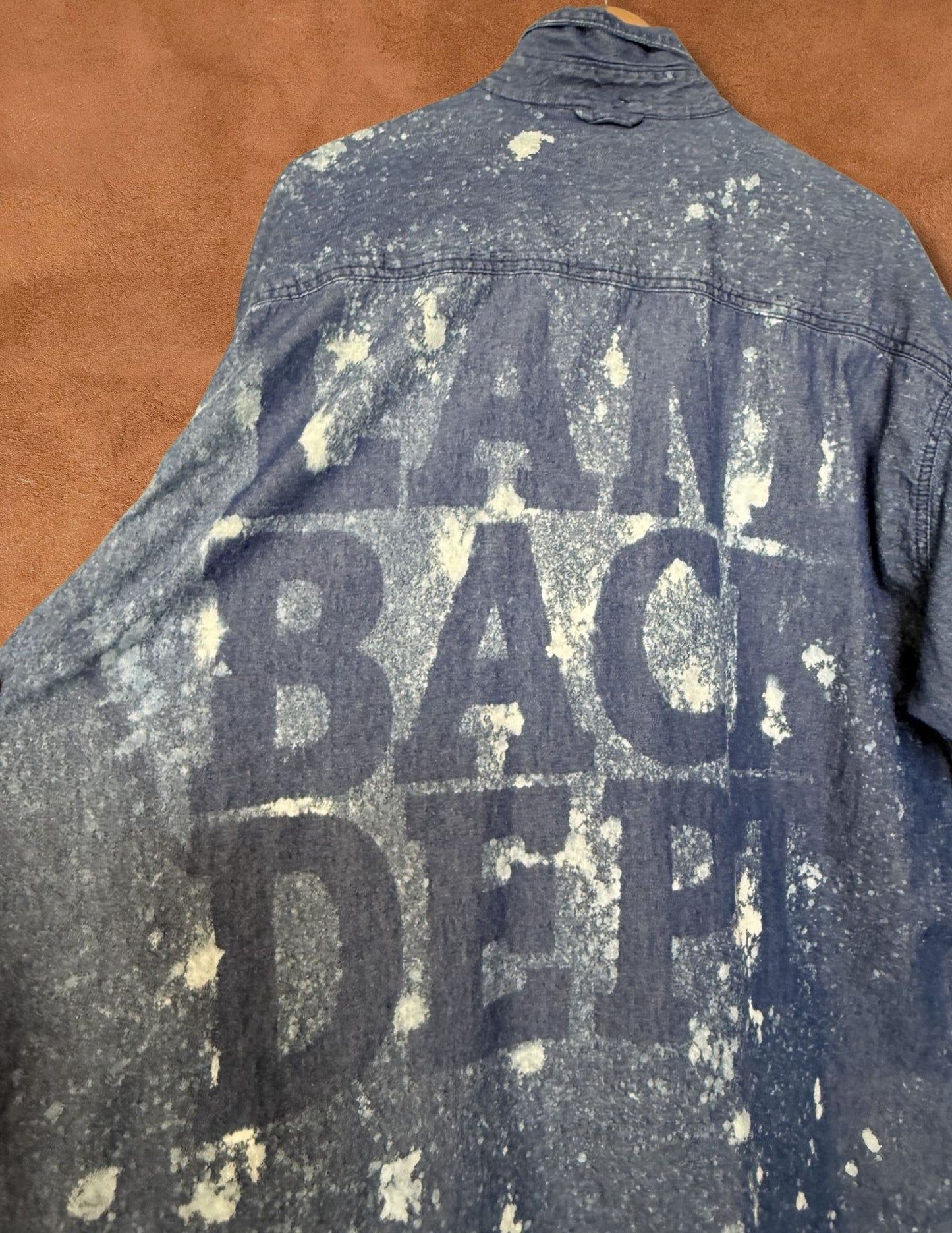 Upcycled Vintage Denim Shirt- Land Back Dept 56 x 32