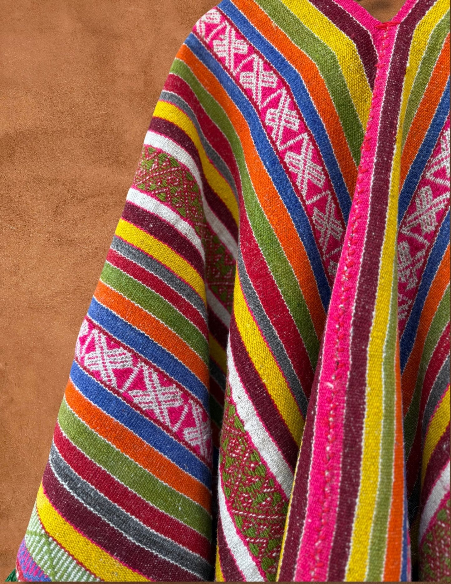 Vintage Handwoven Peruvian Poncho