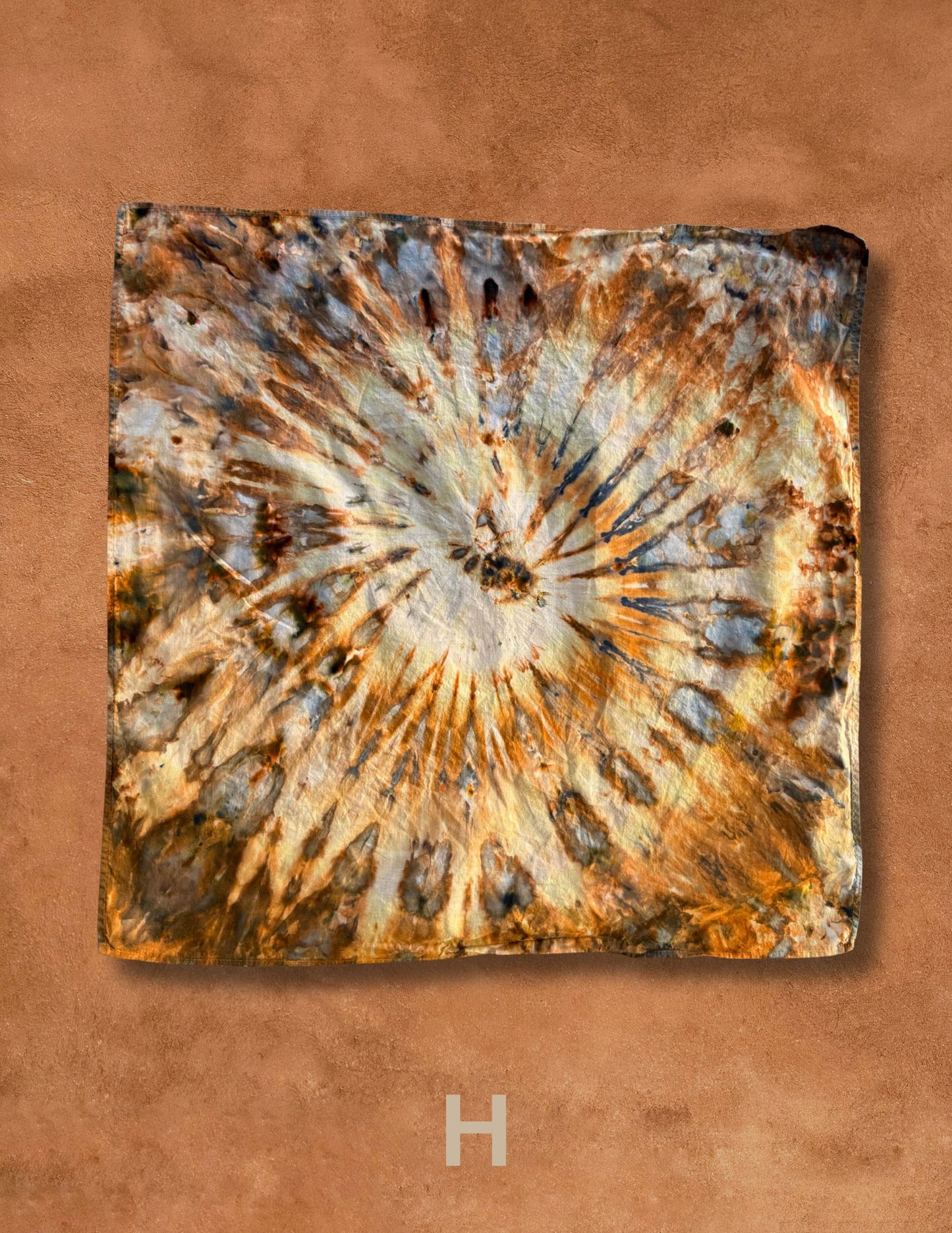 Limited Edition Hand Dyed Organic Cotton Bandana -Ochre
