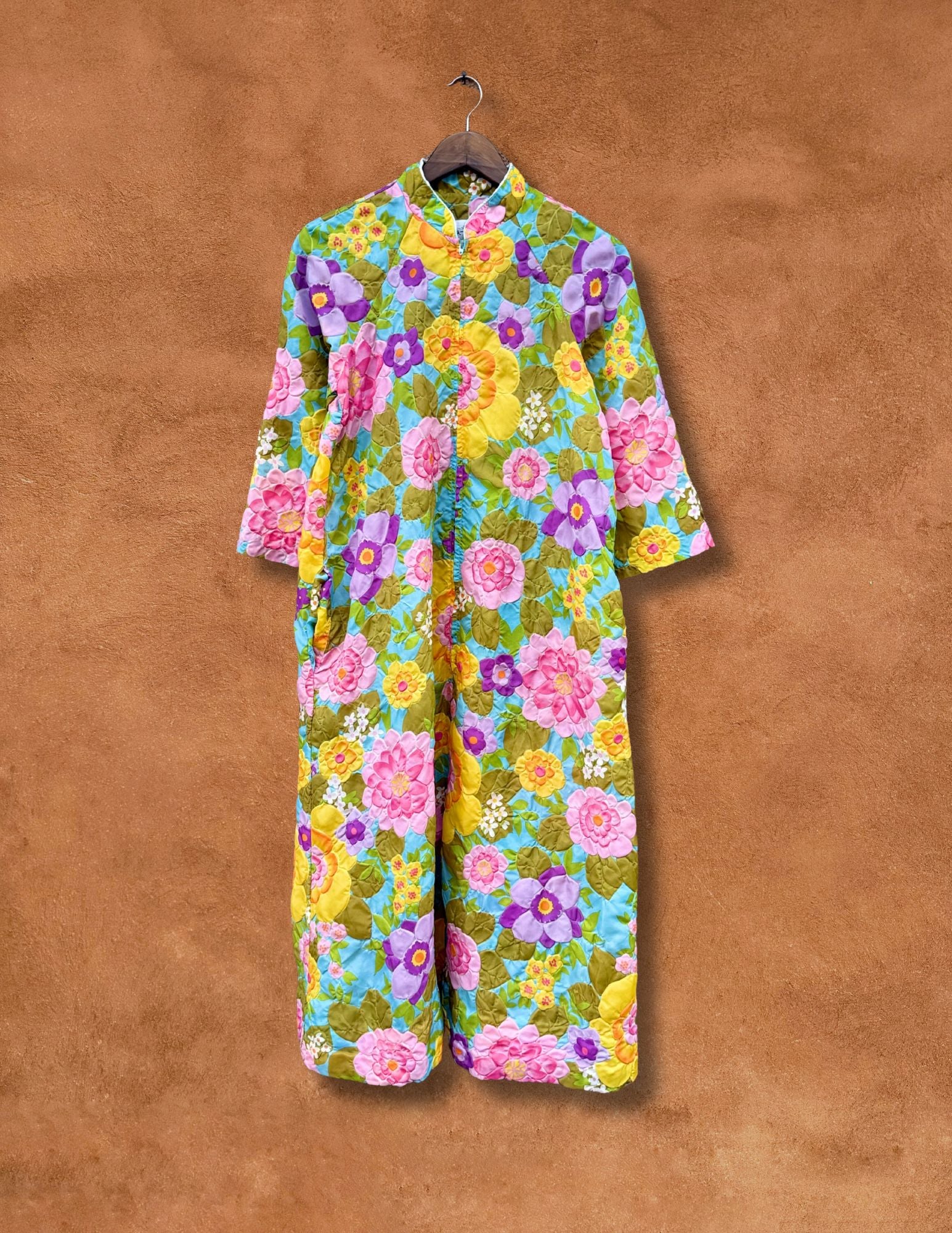 Vintage 60s 3D Floral Caftan