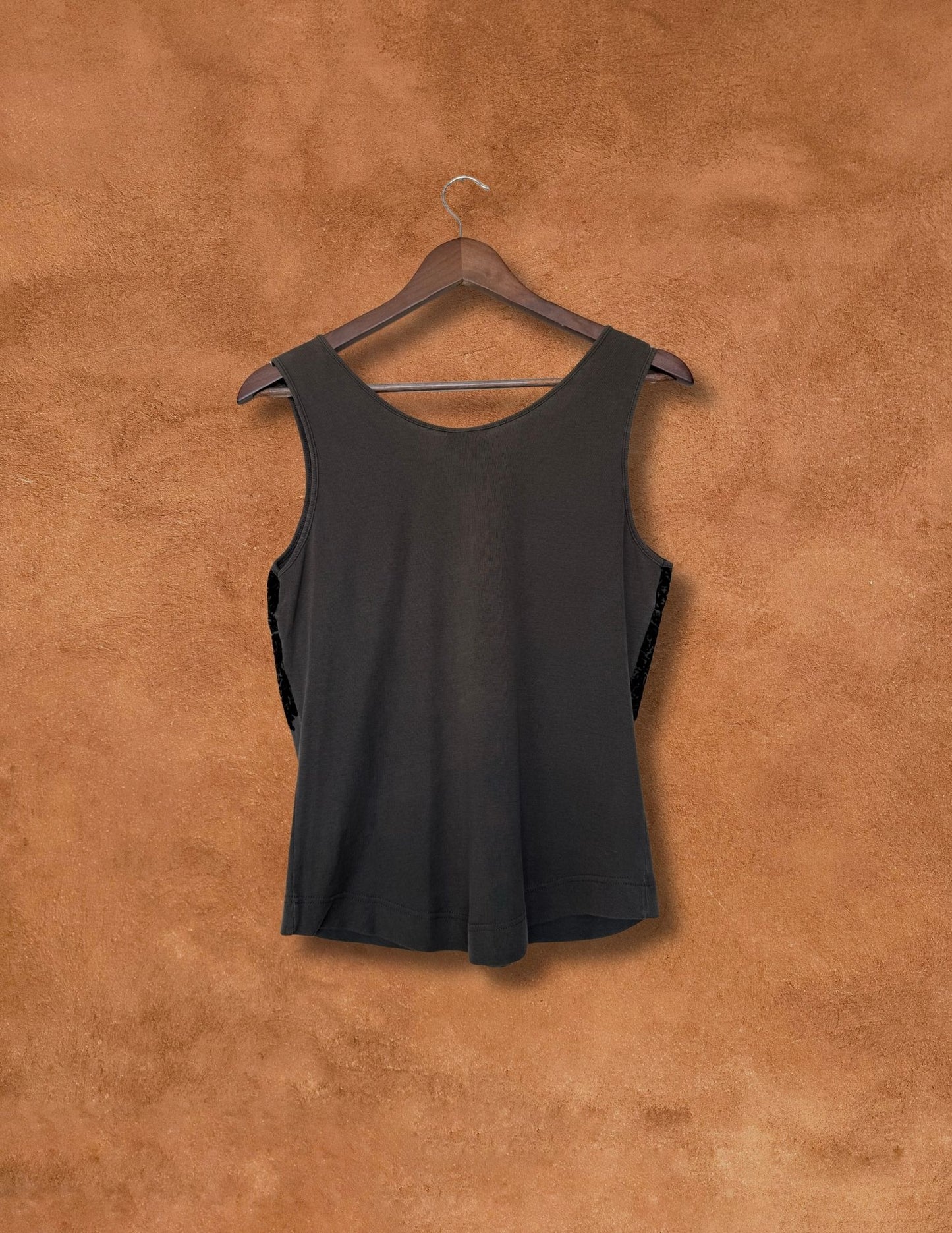Vintage 90s Flocked Tank by Dries Van Noten