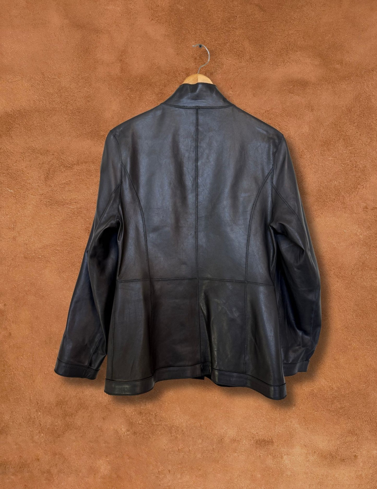 Vintage 80s Reversible Black Leather Jacket Lambskin Jacket