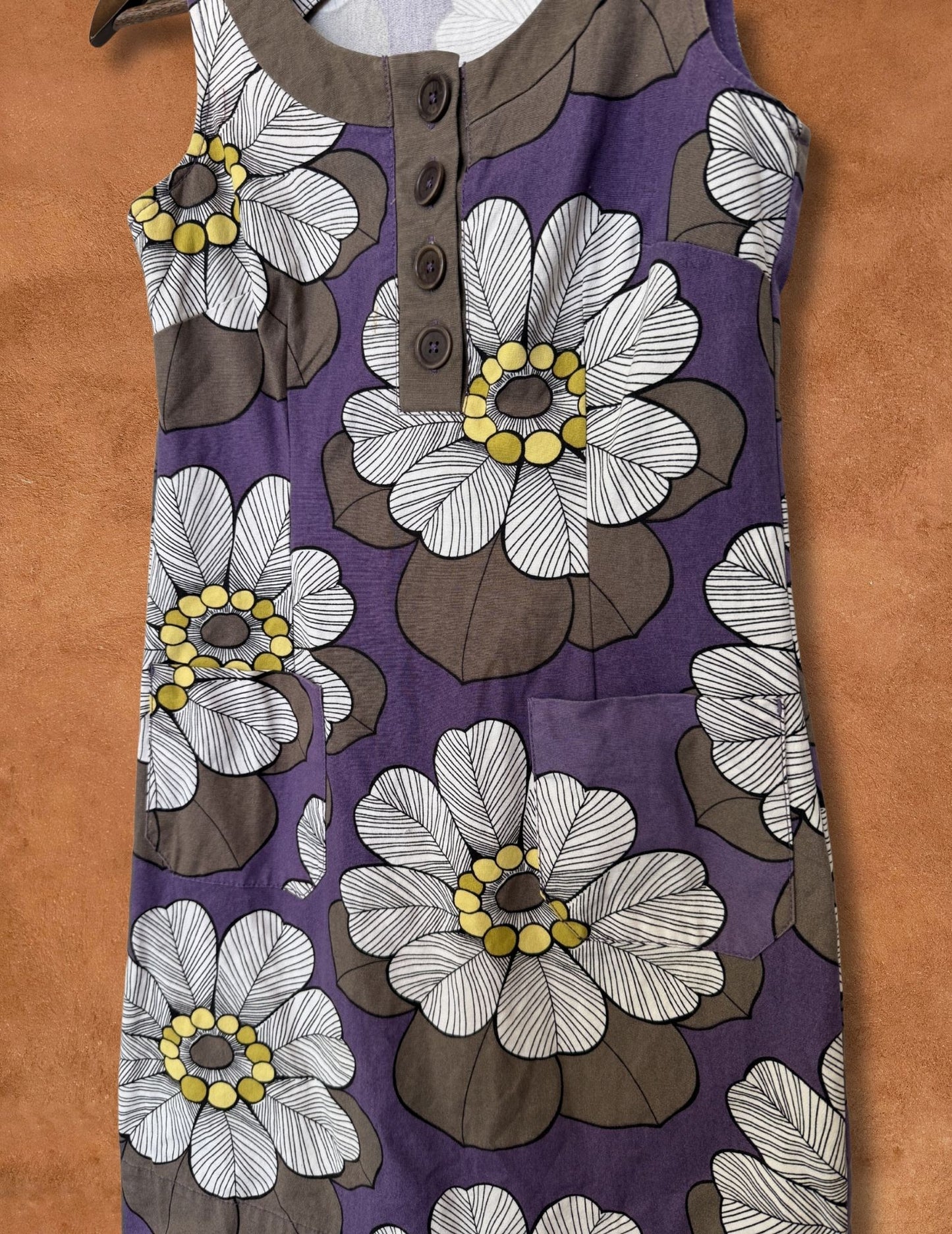 Vintage Floral Shift Dress 34 x 36