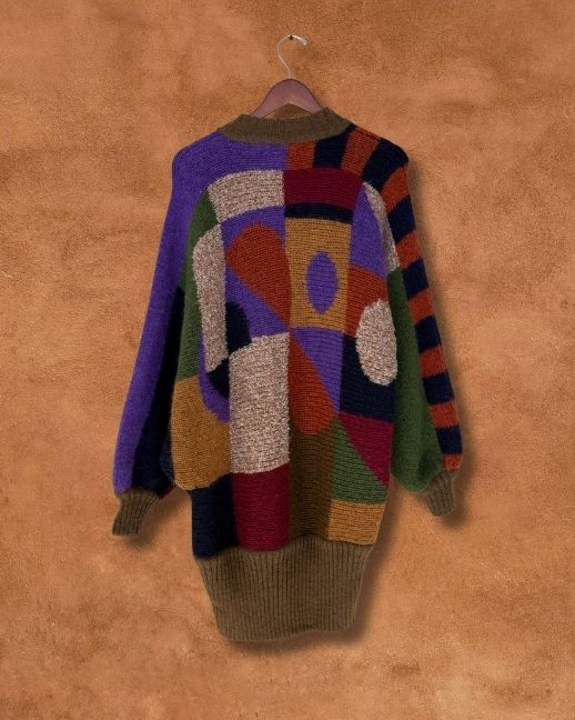 Vintage 80s Graphic Cocoon Cardigan