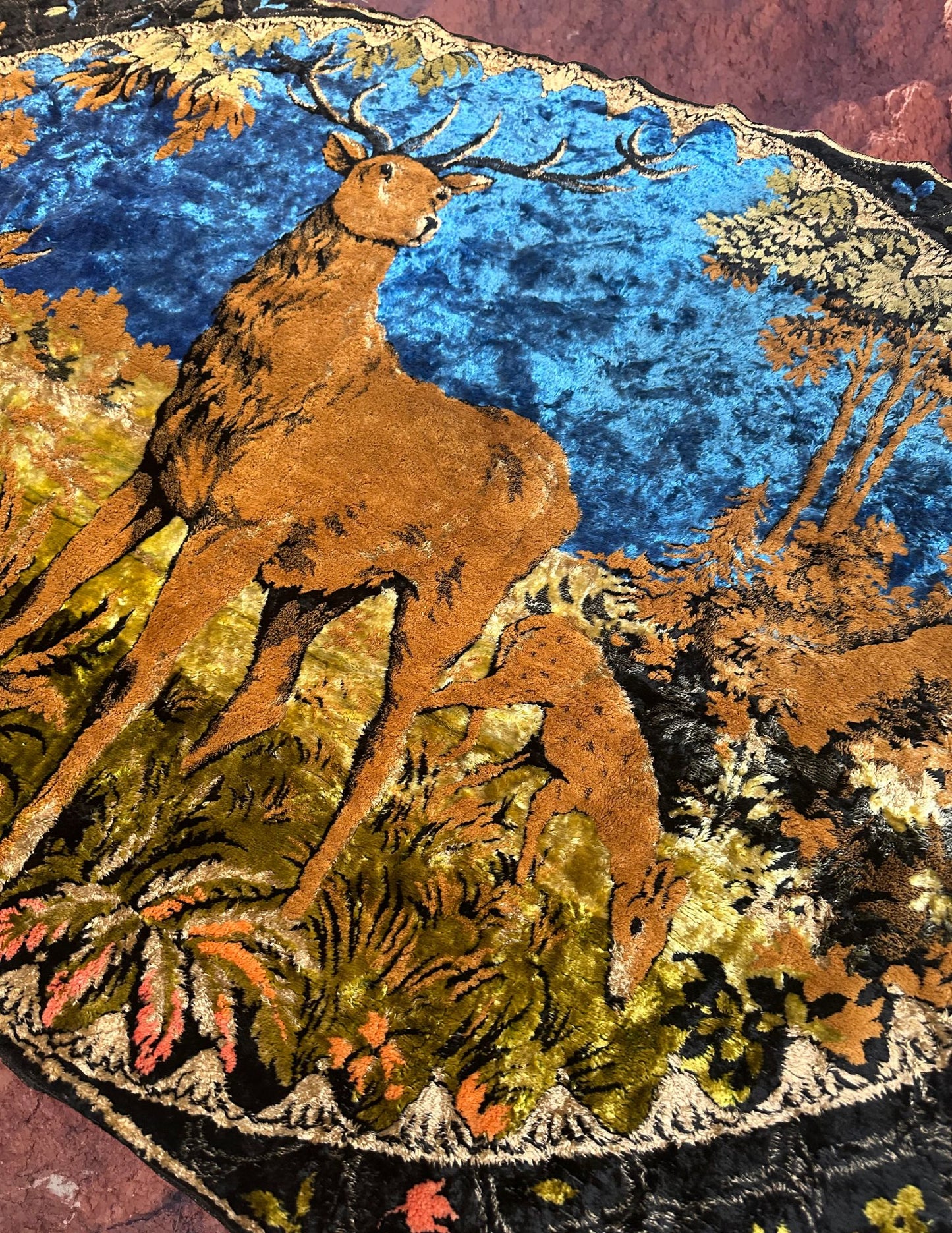 Vintage Deer Tapestry Rug