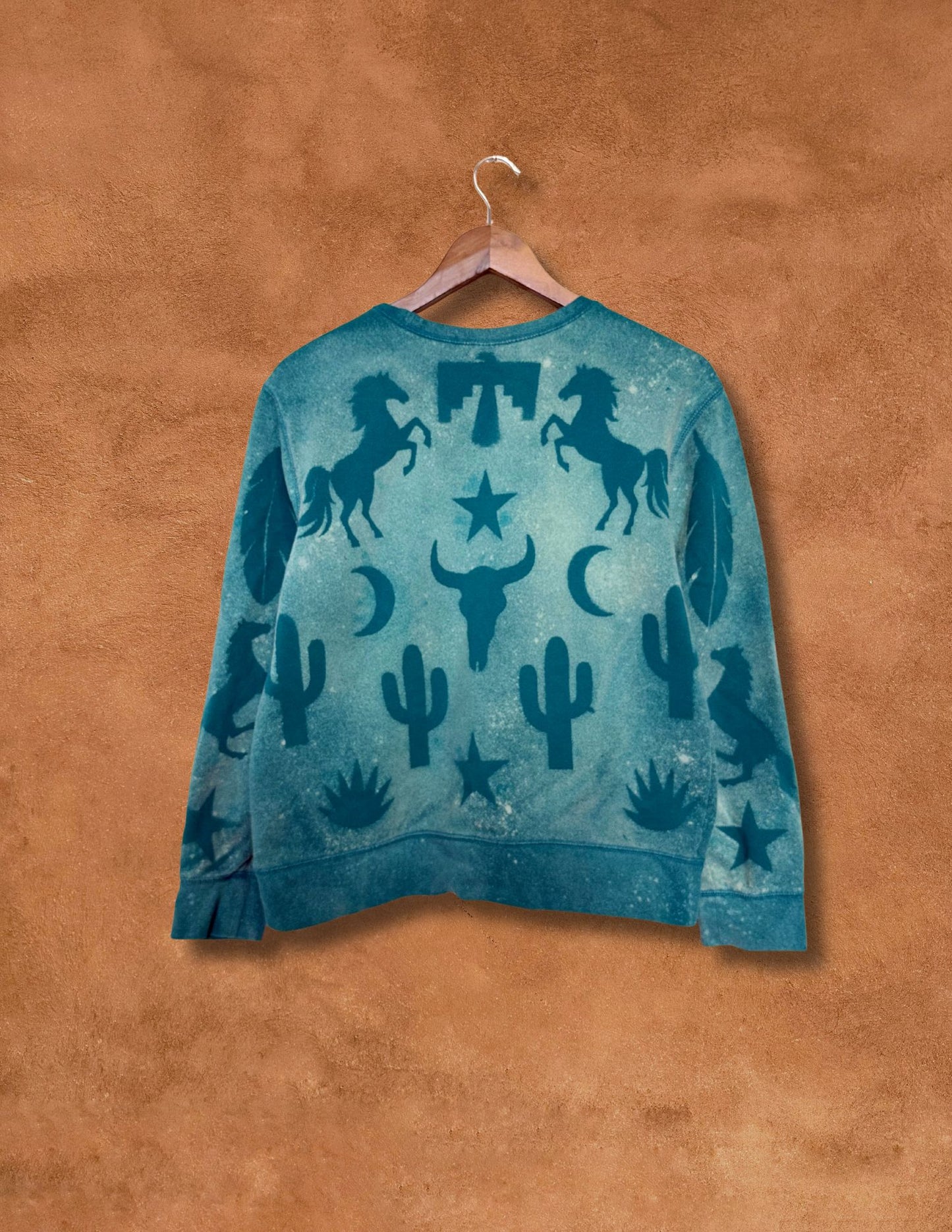 Upcycled Vintage Crewneck Sweatshirt- 42 x 24 Eclectic Southwest