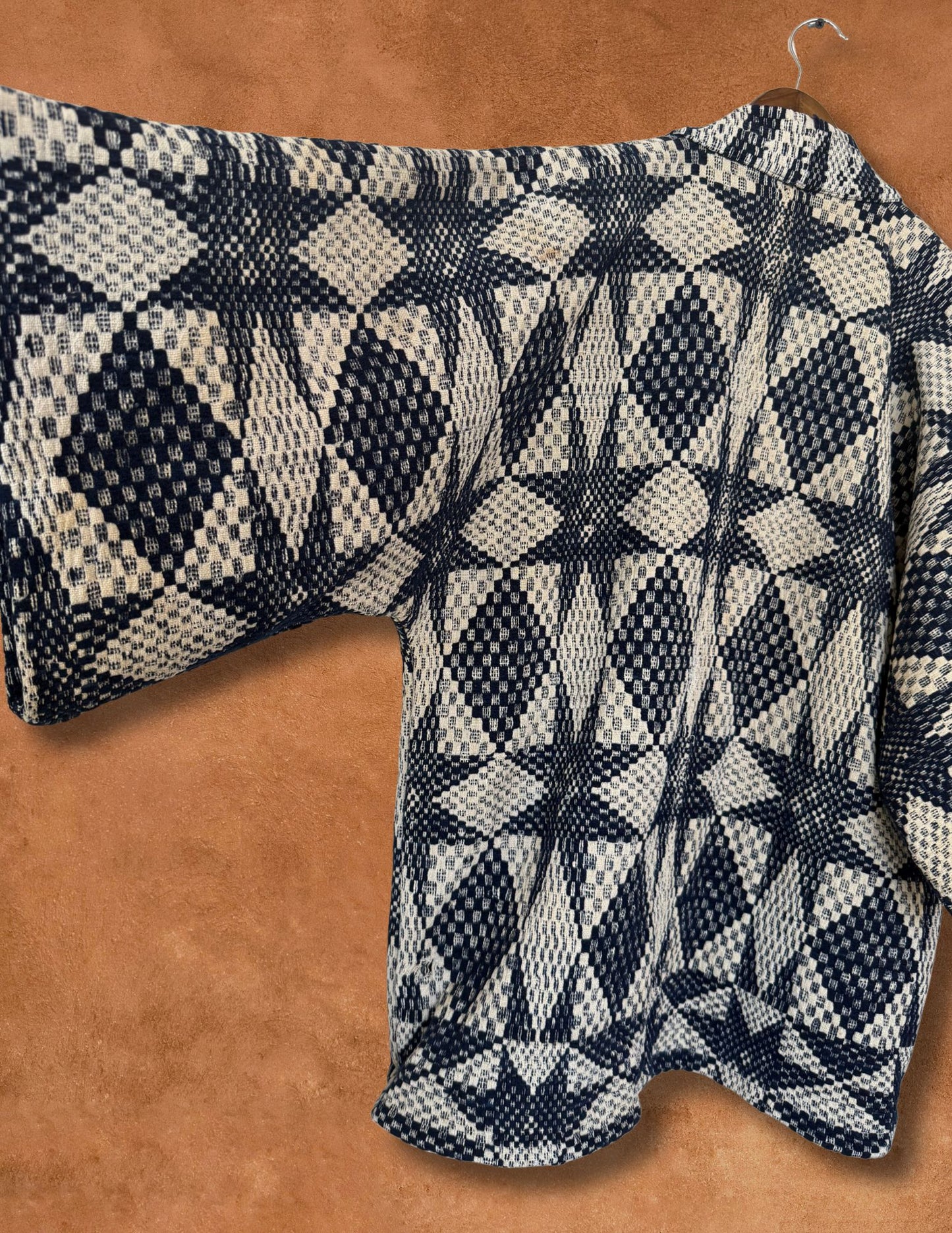 Upcycled Vintage Overshot Coverlet Jacket