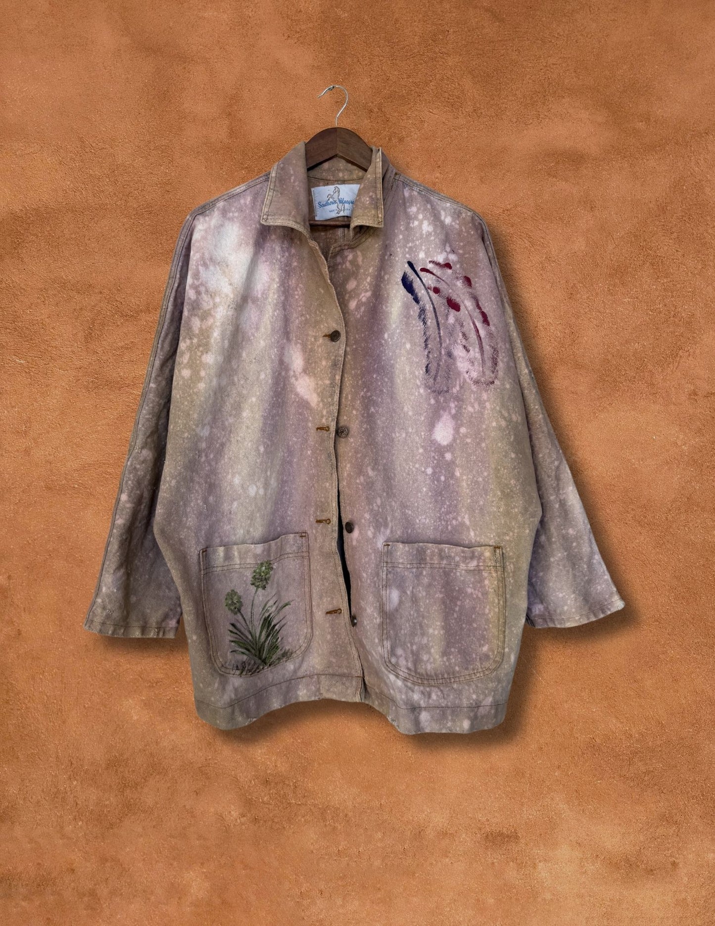 Vintage 80s Handpainted Southwest Jacket 50 x 31