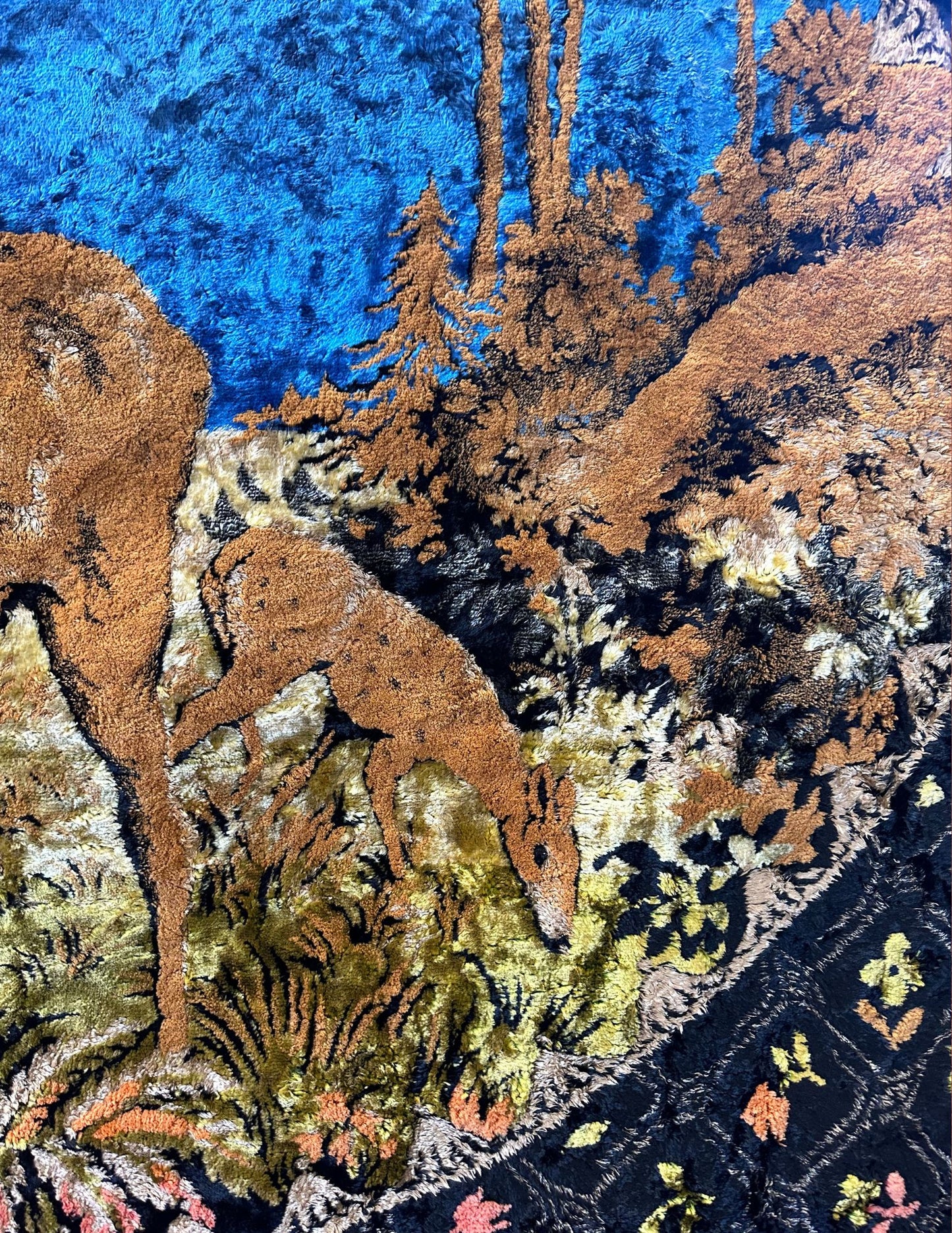 Vintage Deer Tapestry Rug