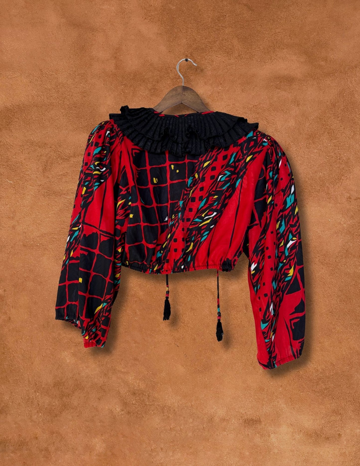 Vintage 80s Ruffle Crop Top