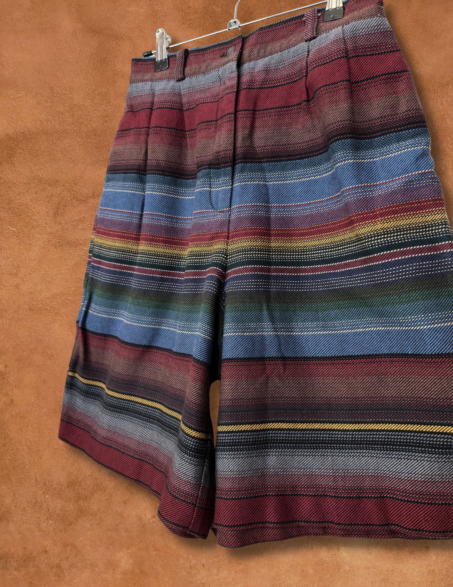 Vintage 80s High Waisted Shorts- Serape Stripe 26/29