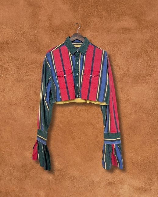 Upcycled Vintage Cropped Western Shirt