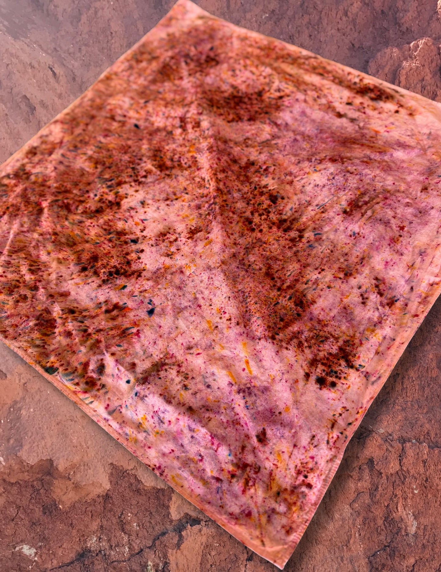 Limited Edition Hand Dyed Organic Cotton Bandana -Red Mesa