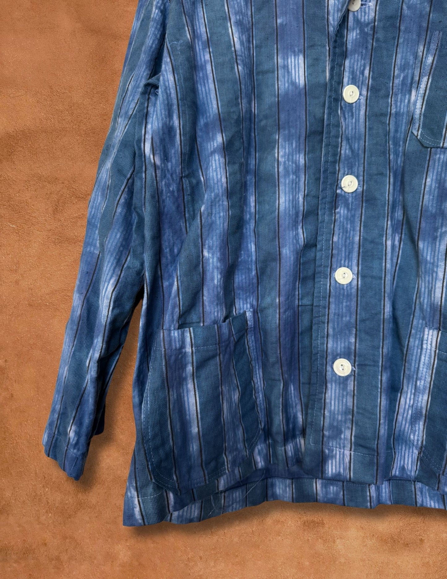 Upcycled Vintage Pajama Top Indigo Rain