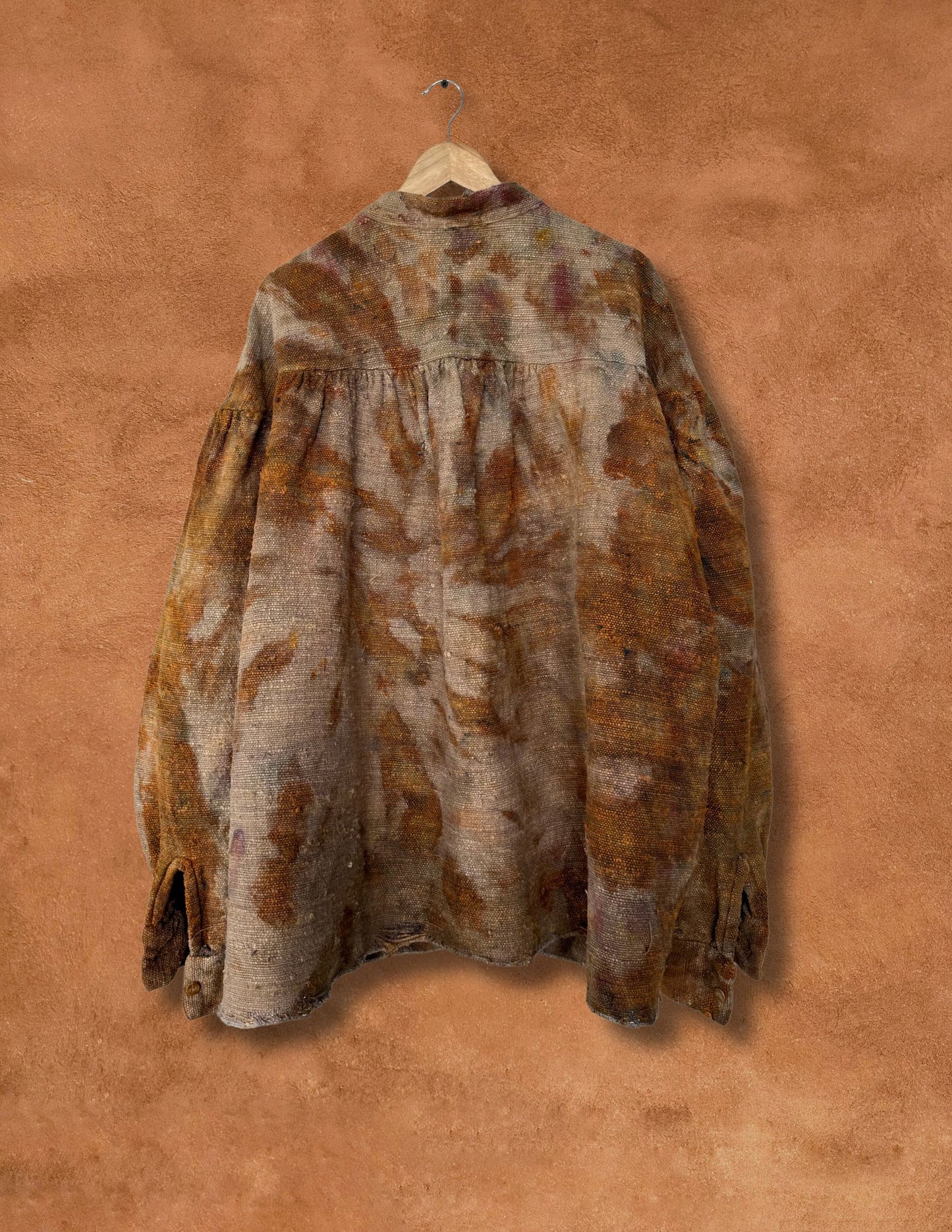 Upcycled Vintage Raw Silk  Shirt