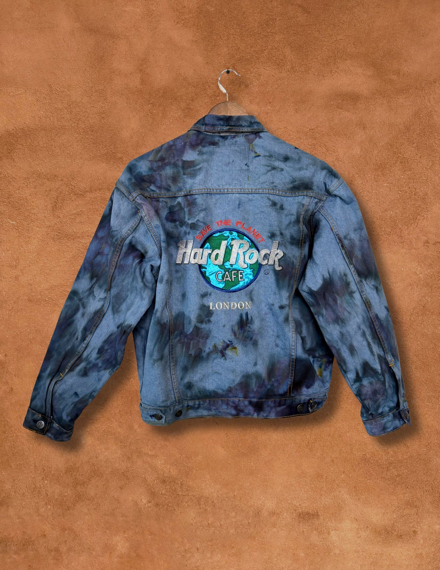 Upcycled 90s Vintage Hard Rock Denim Jacket 44 x 24