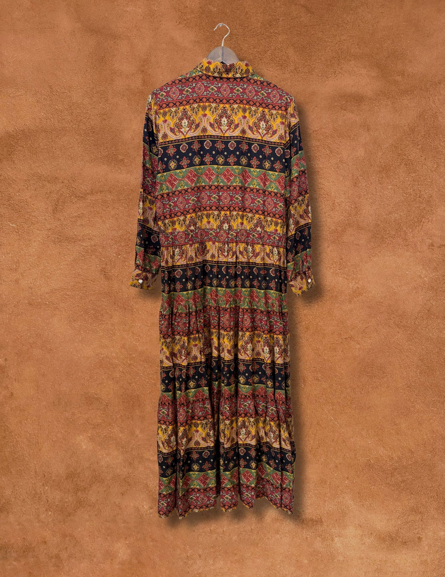 Vintage 80s Paisley Dress 42 x 54