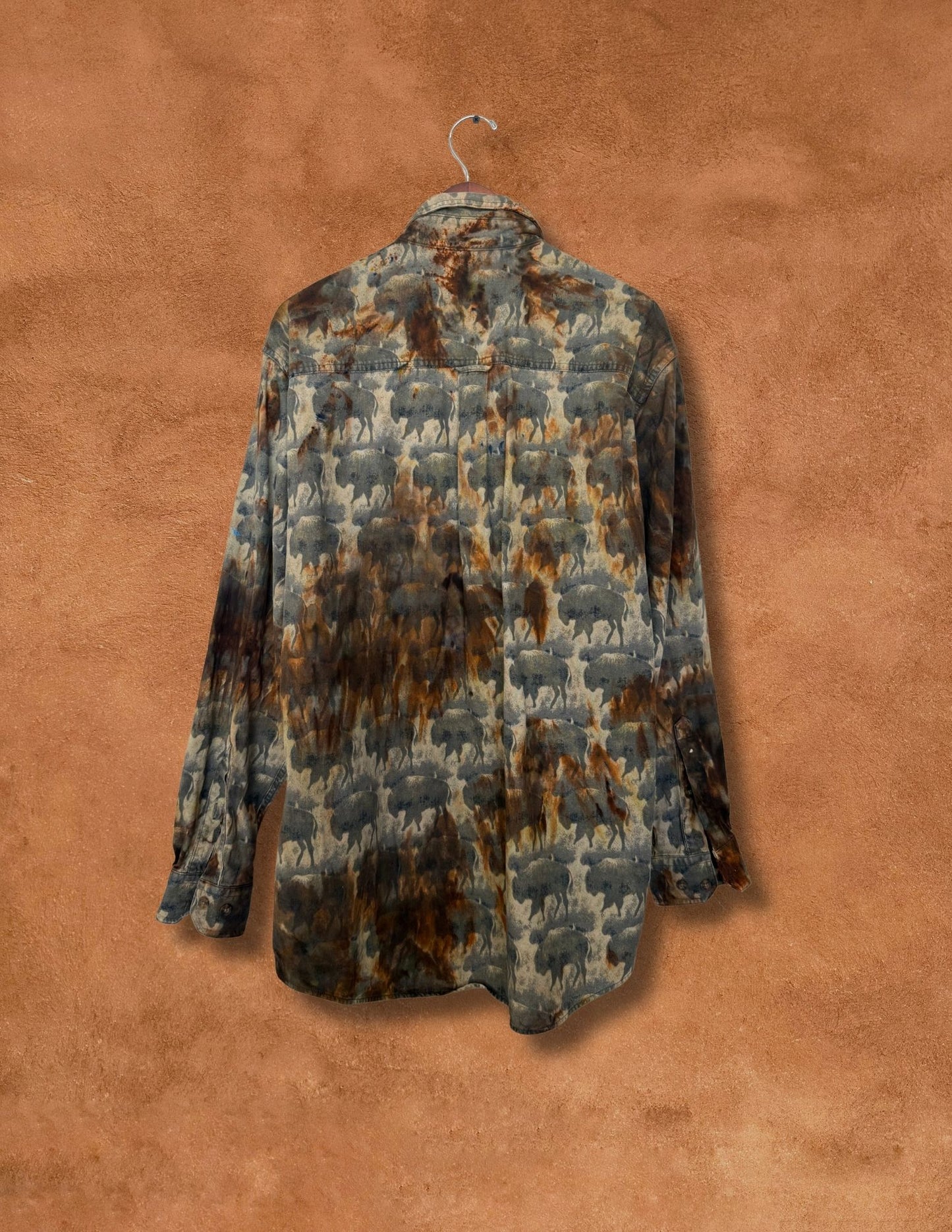 Upcycled Vintage 80s Rodeo Shirt — Buffalo Print