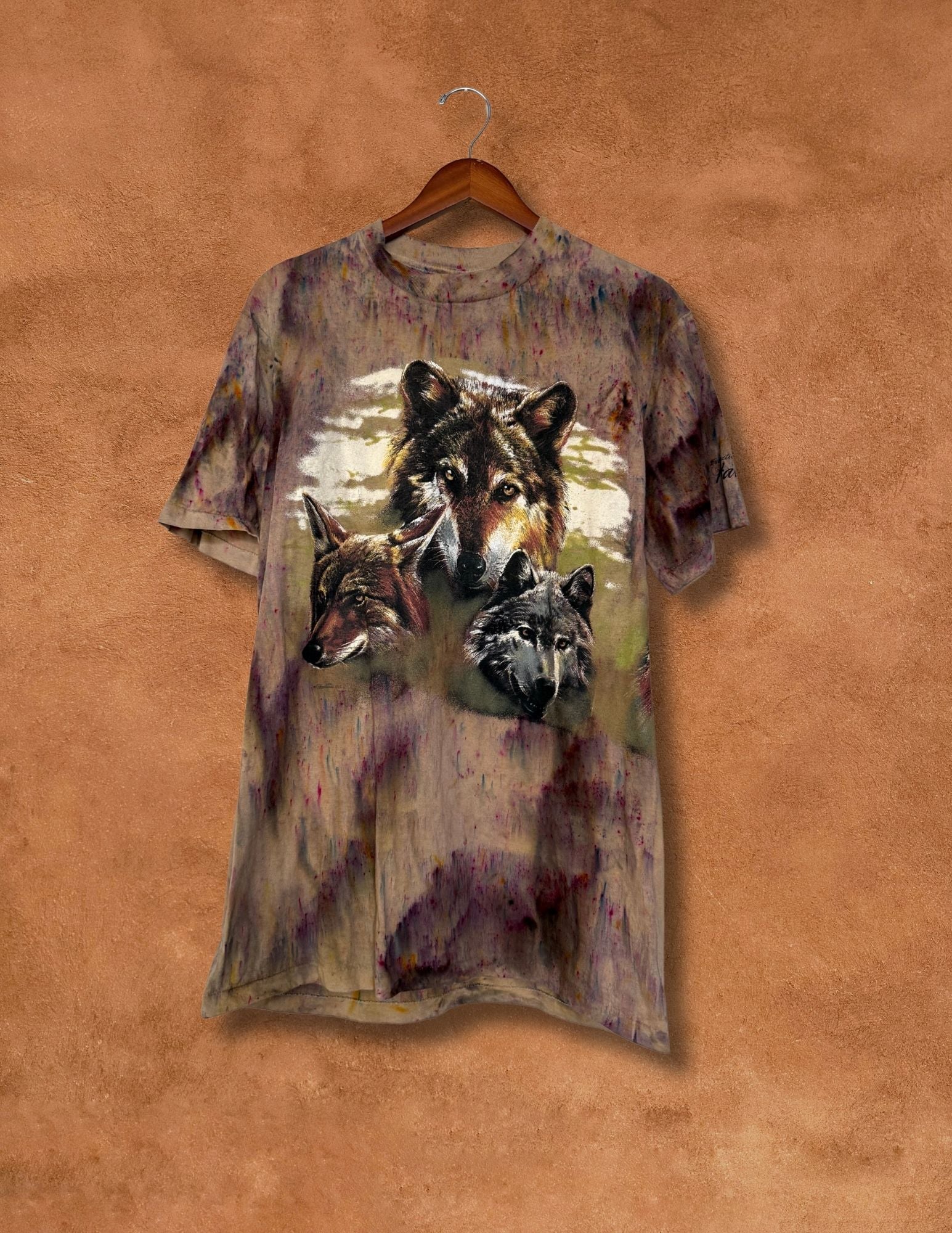 Upcycled Vintage 80s Wolf Pack Tee