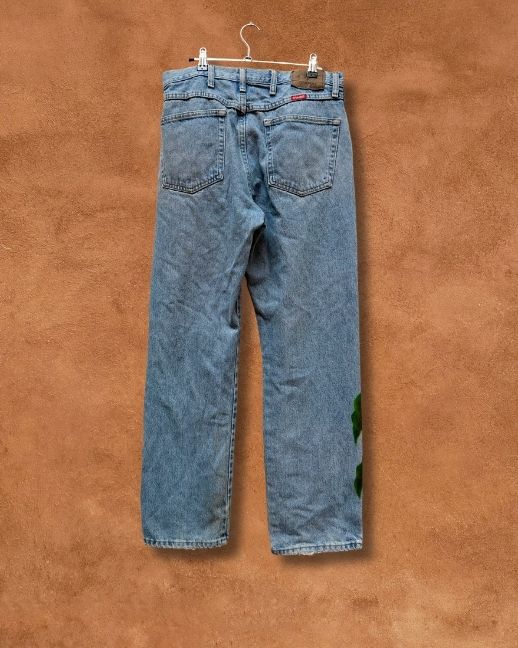 Handpainted Vintage Denim Jeans 32 x 31 by Alexandra Barton