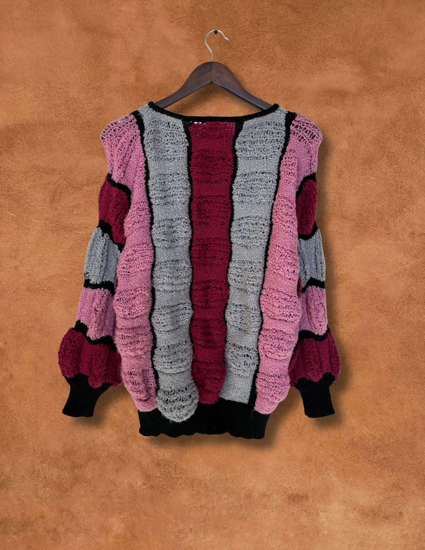 Vintage 80s Abstract Wavy Sweater