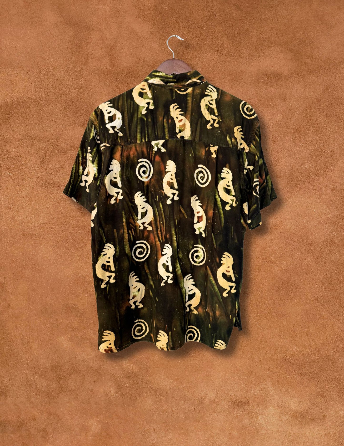 Upcycled Vintage Hawaiian Shirt - 48 x 28 Kokopelli