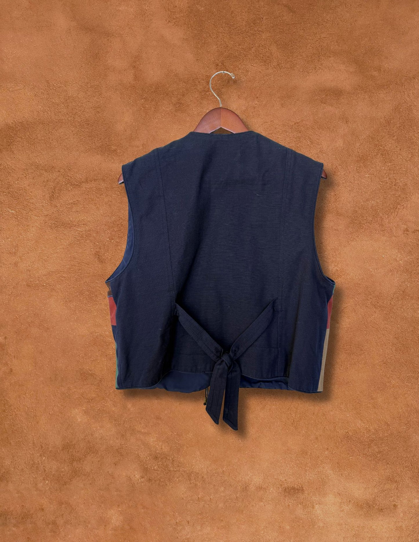 Vintage 80s Folk Art Appliqué Vest 40 x 22