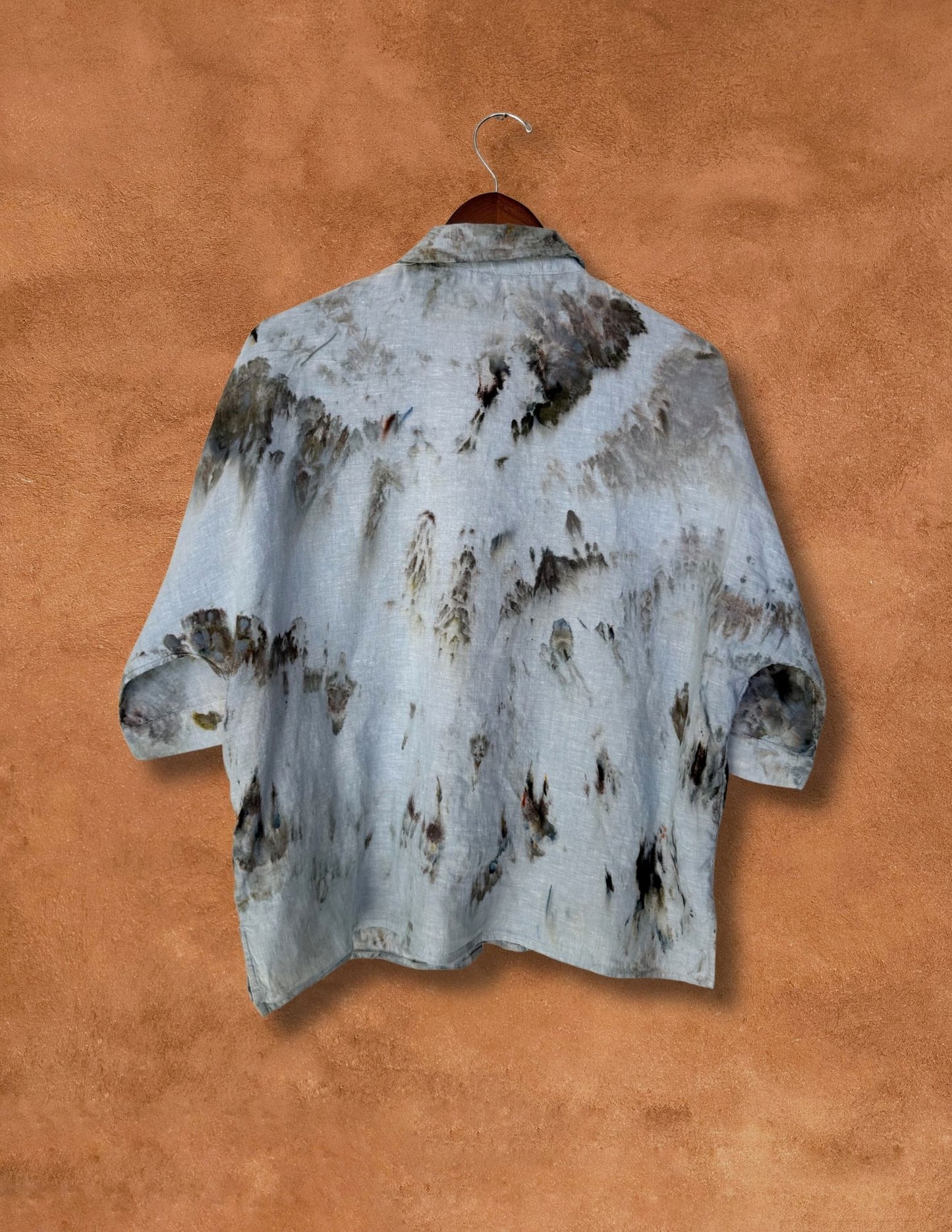 Upcycled Vintage Linen Shirt 46 x 25