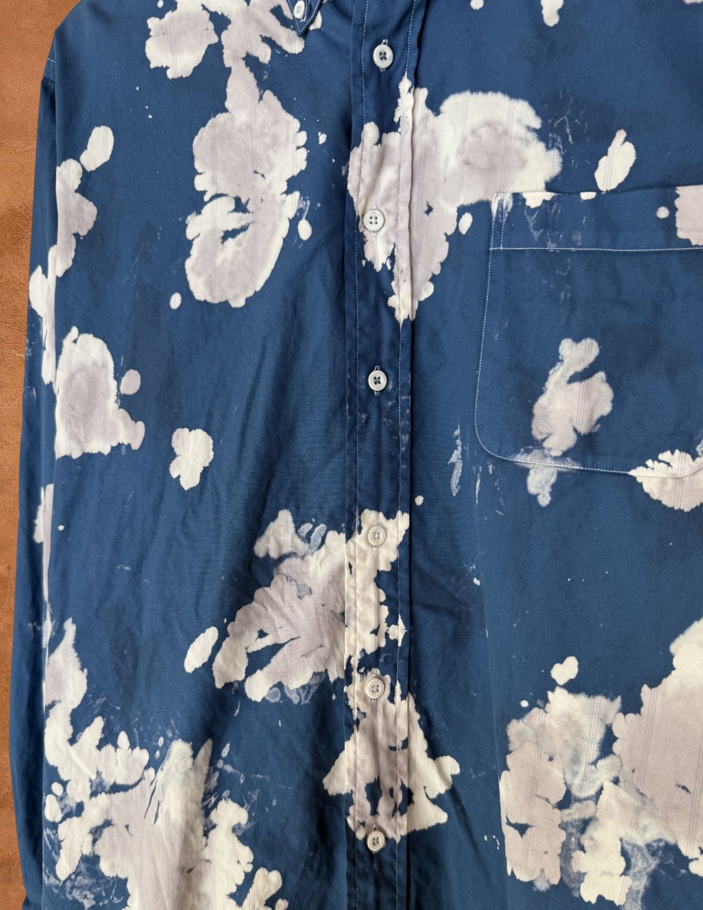 Upcycled Vintage Menswear Shirt 48 X 30 Cloud 3