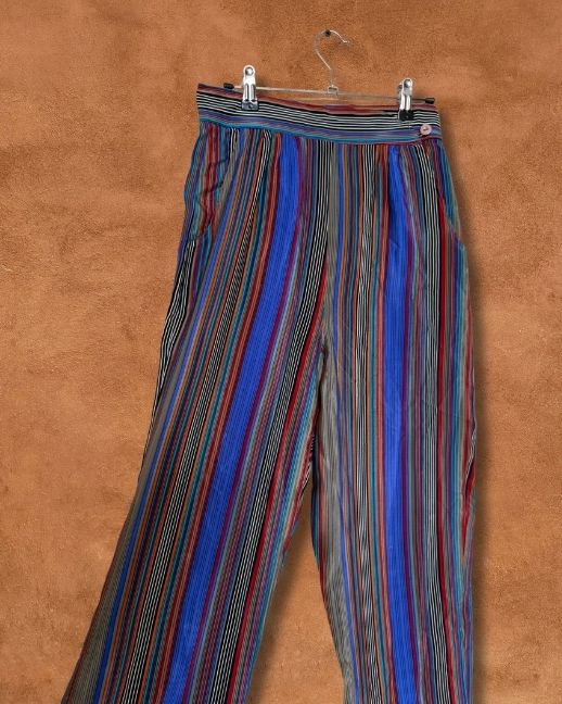 Vintage 80s Silk Stripe Tapered Pant