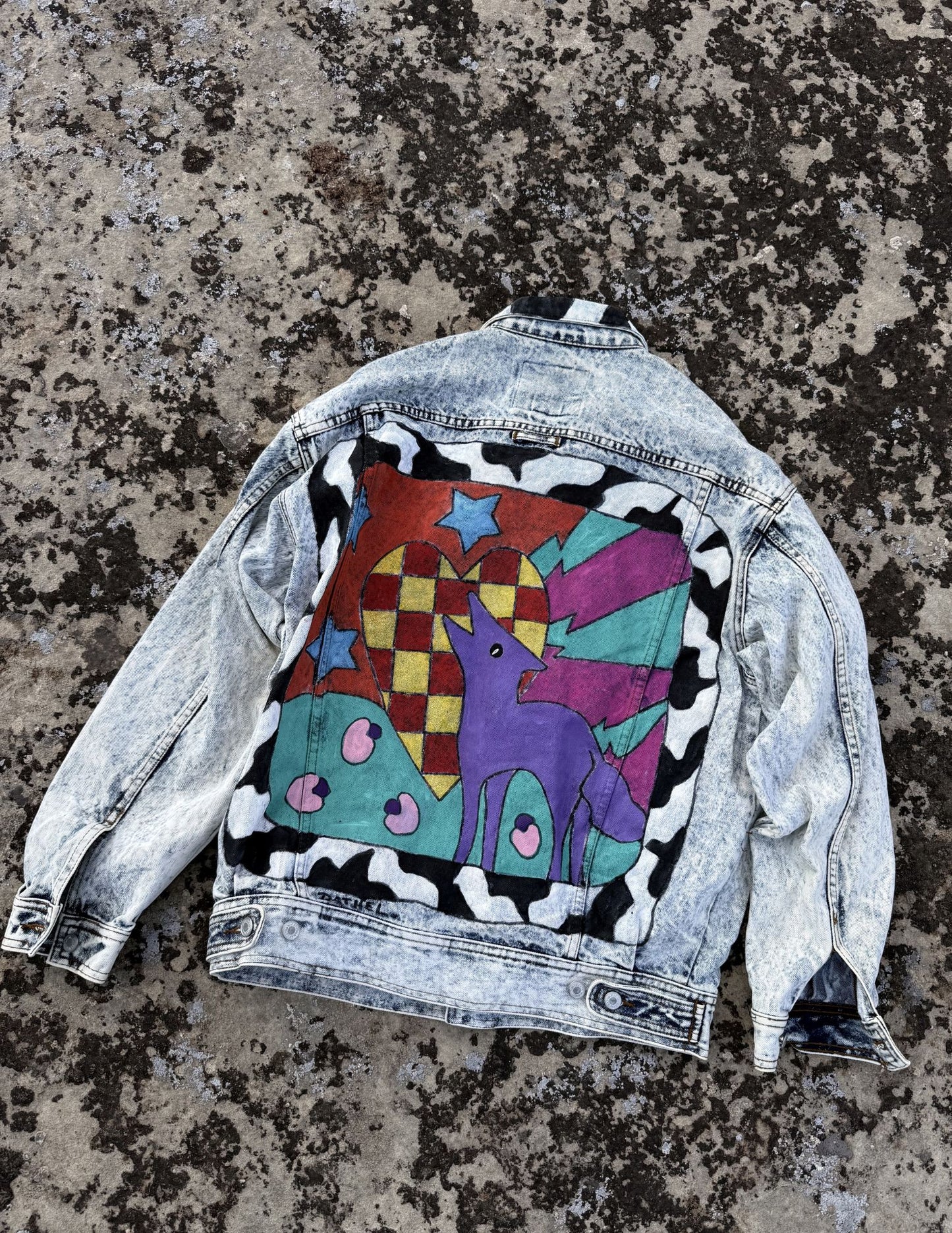 Vintage 80s Handpainted Southwest Jacket 52 x 29