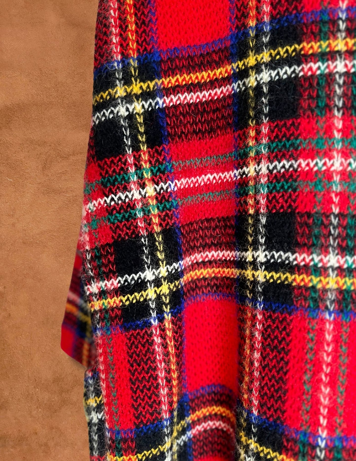 Vintage 80s Plaid Mohair Cardigan