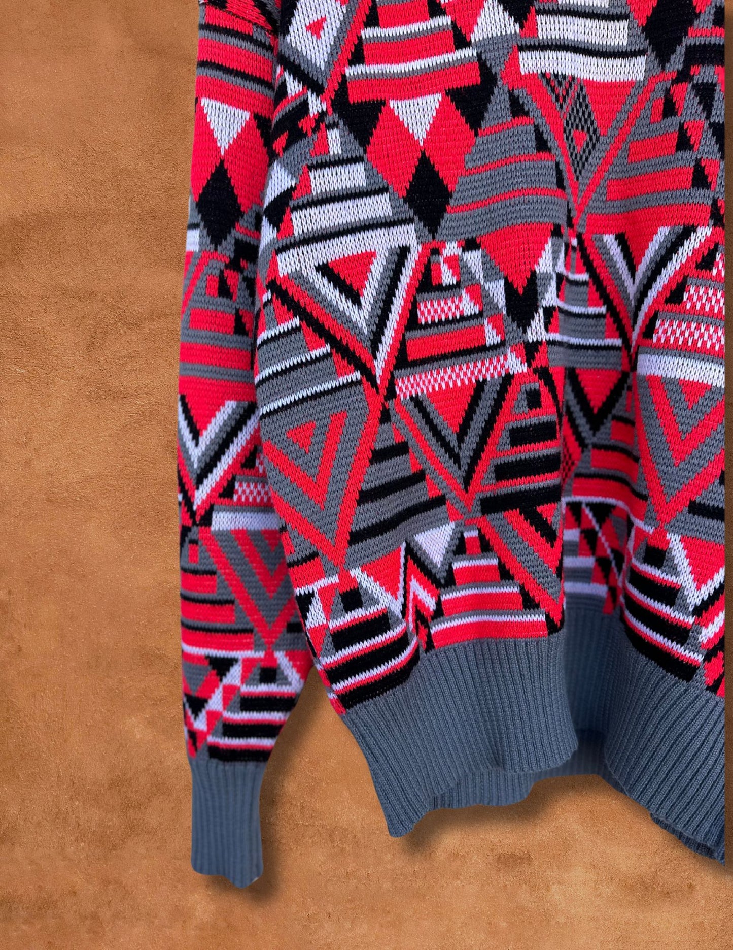 Vintage 80s Geo Print Ski Sweater