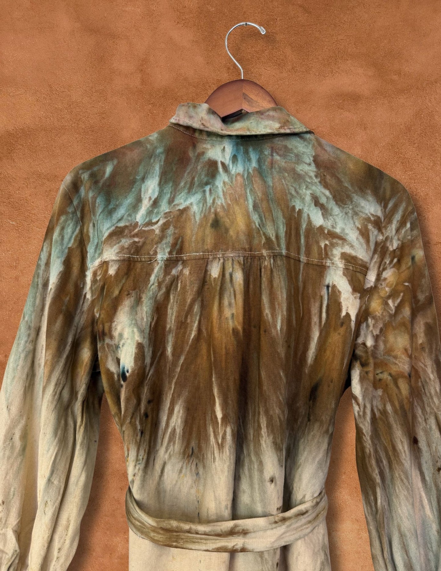 Upcycled Vintage Romantic Linen Blend Shirt 50 x 30
