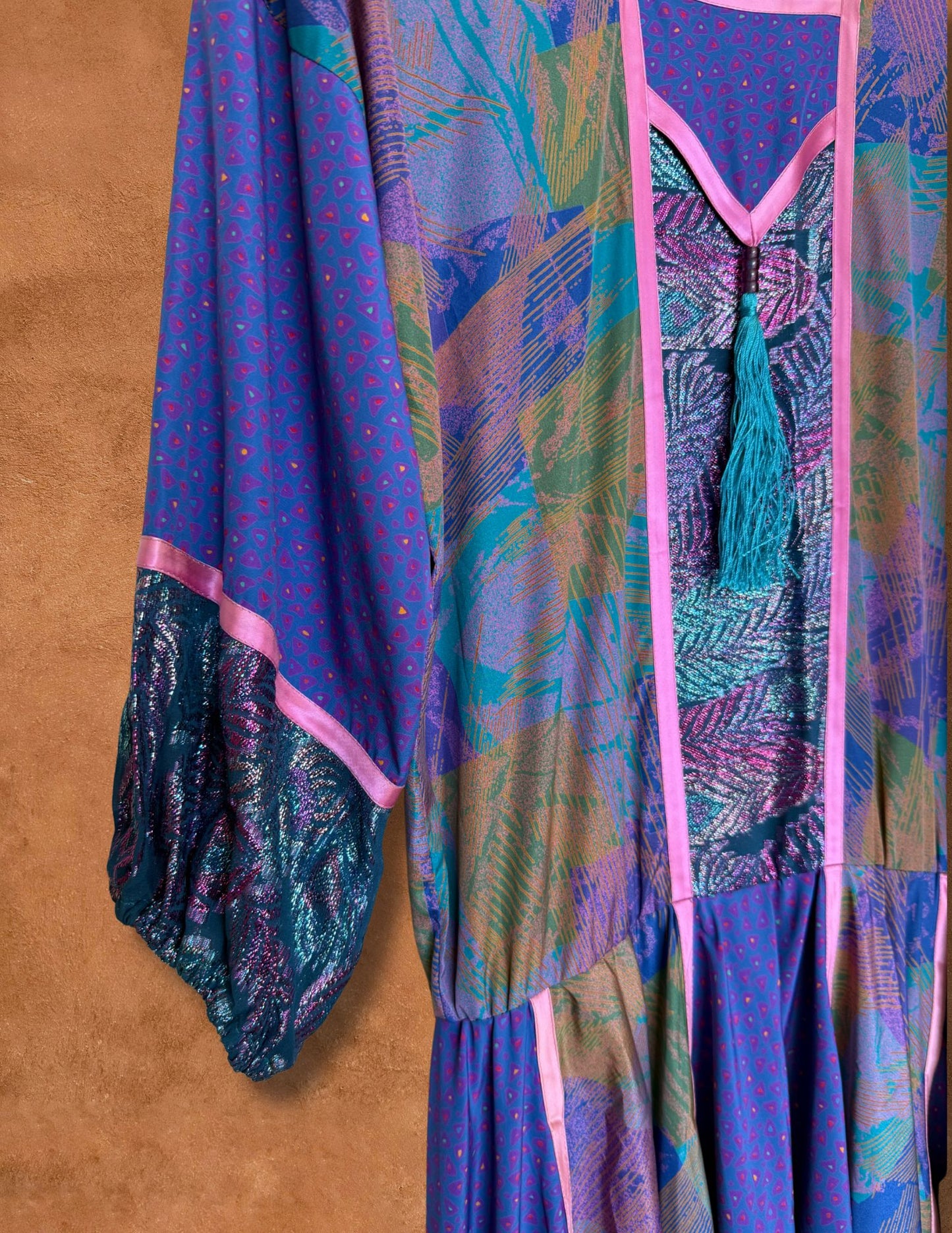 Vintage 80s Patchwork Handkerchief Dress