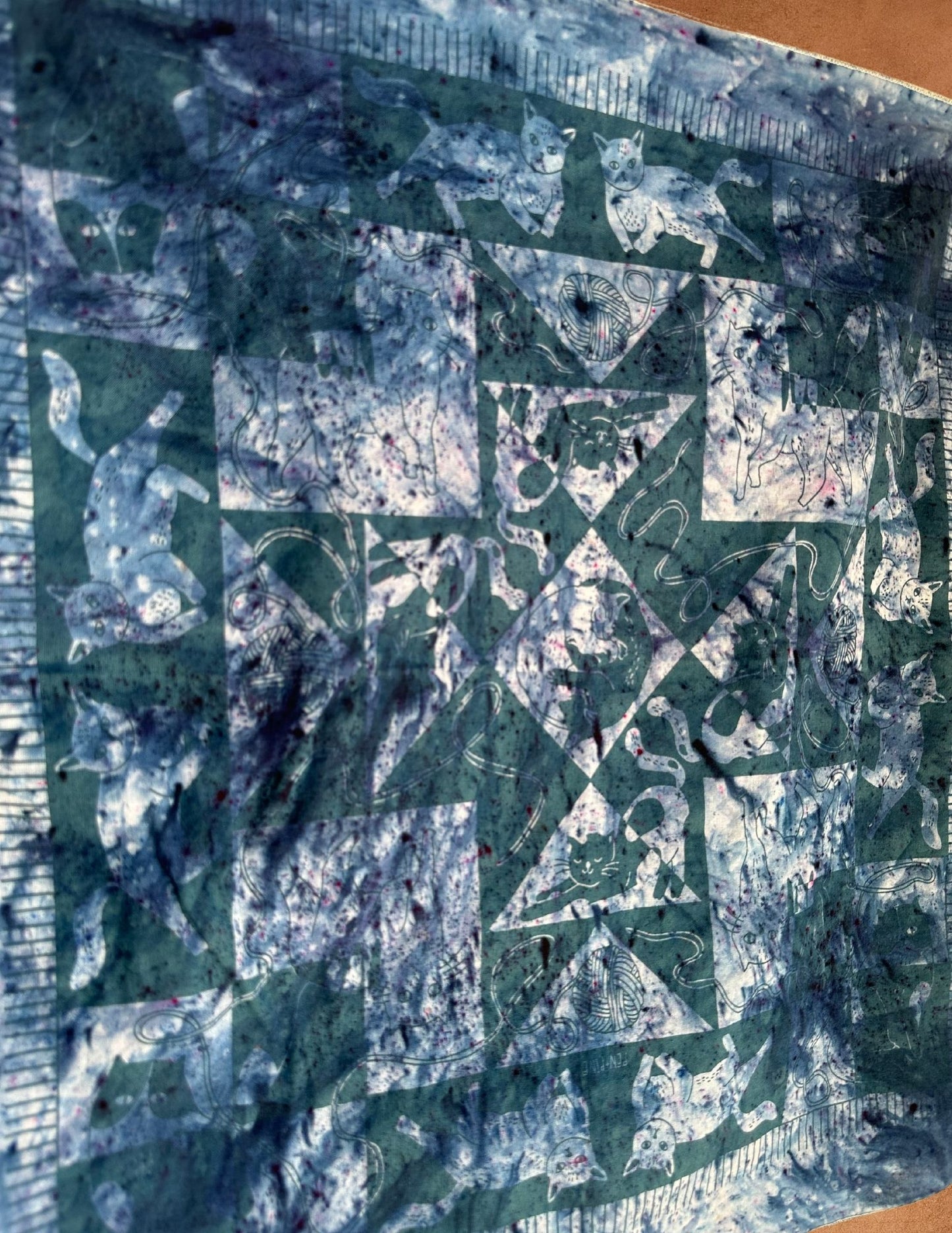 Hand Dyed Quilt Cats Bandana
