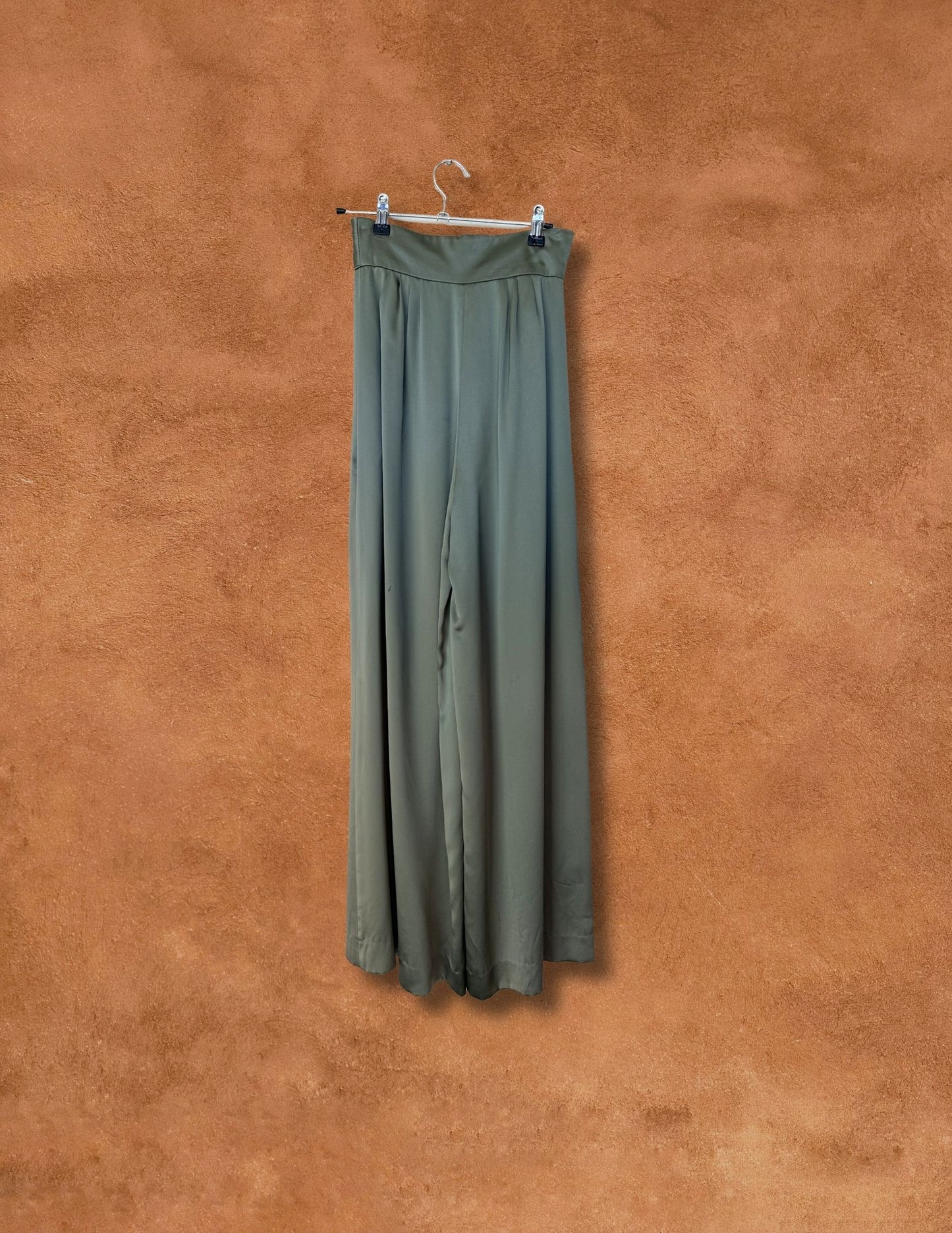 Vintage 80s Silk Charmeuse Wide Leg Pant 24 x 29