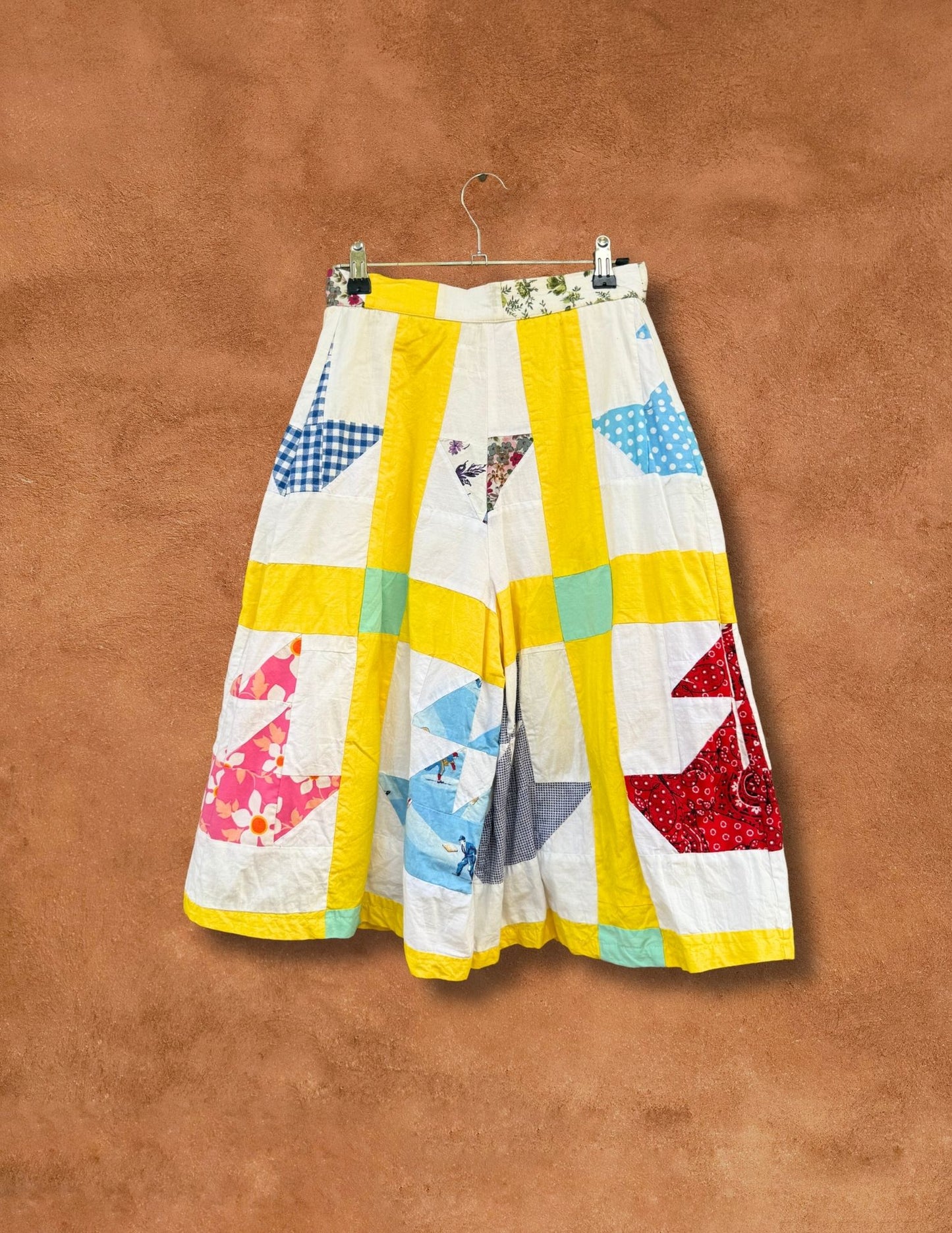 Upcycled High Waisted Quilted Shorts