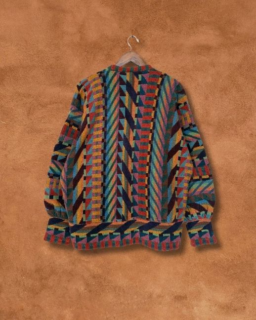 Vintage Handknit 80s Cardigan Sweater