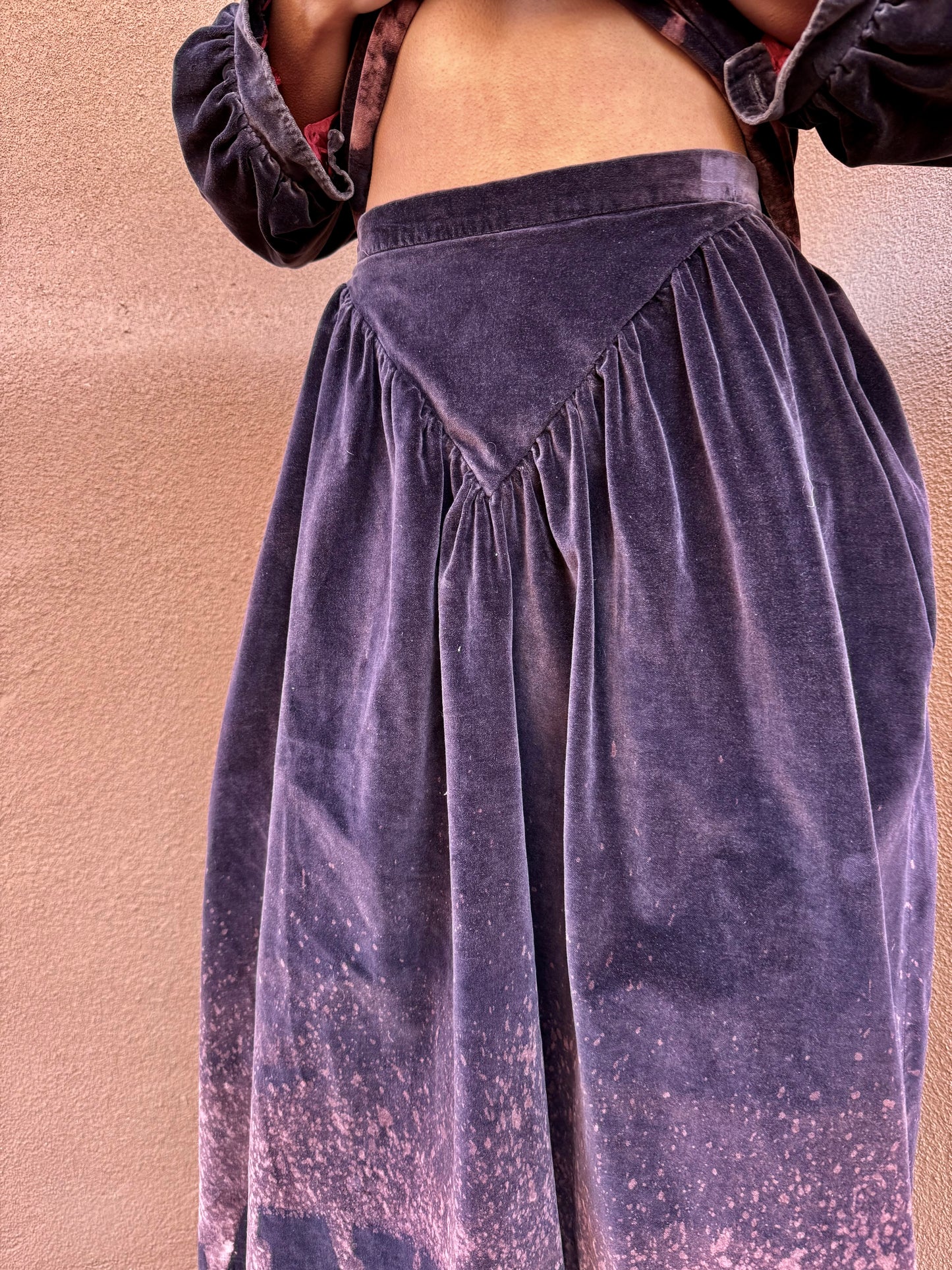 Upcycled Vintage Land Back Velvet Skirt