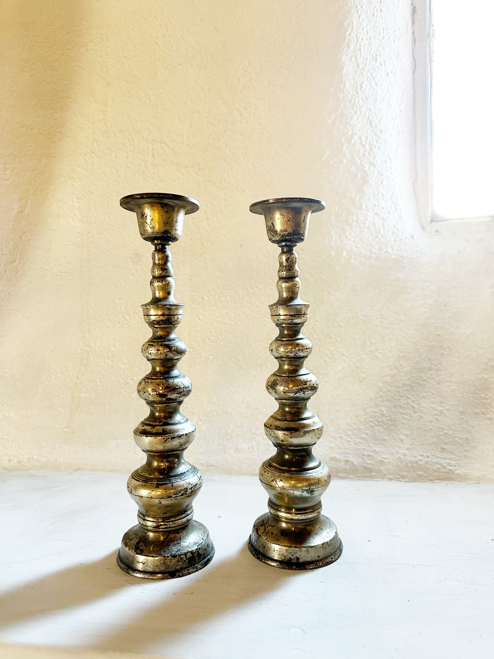 Vintage Silver Plated Candlesticks (Set of 2)