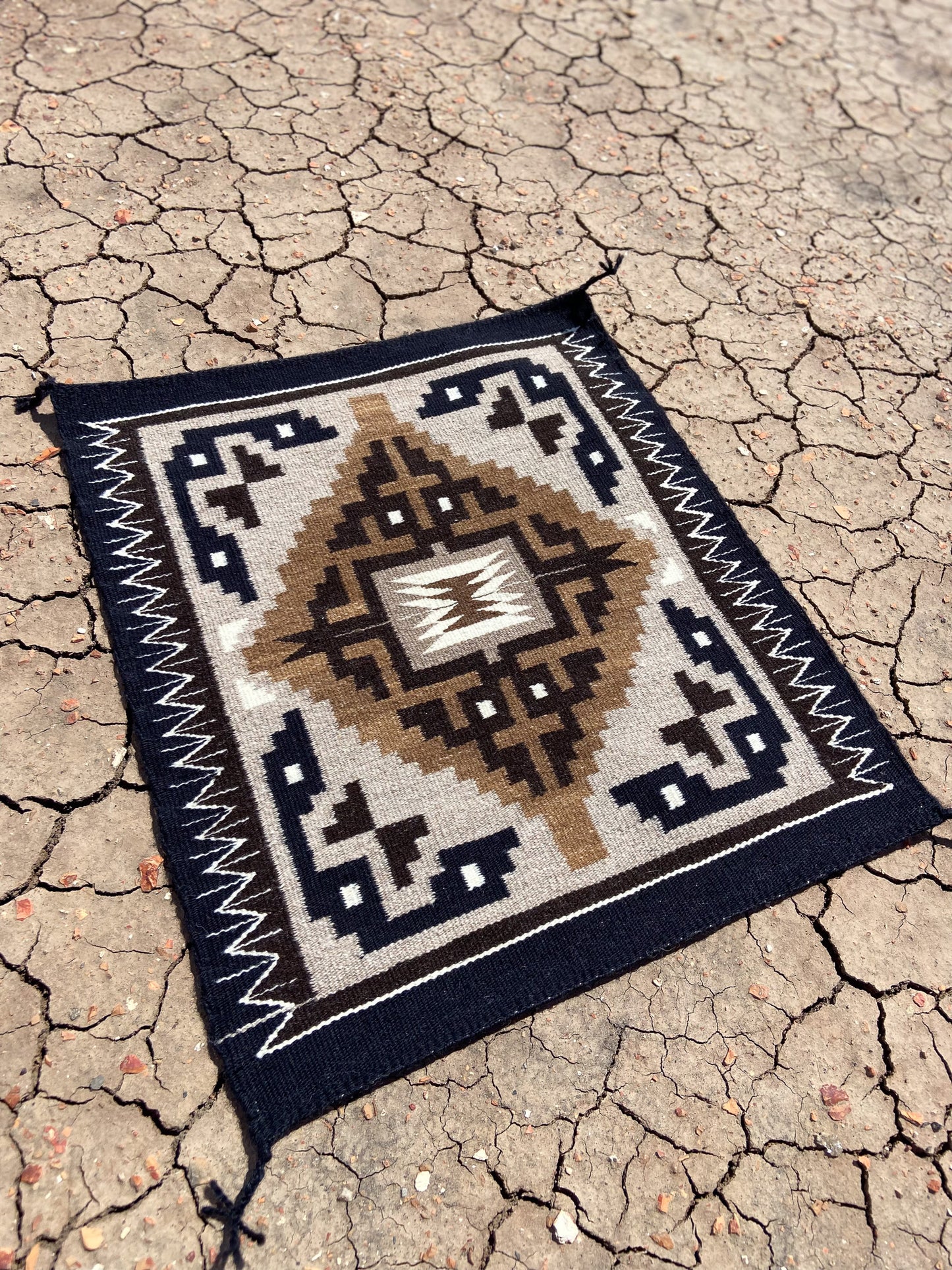 Two Grey Hills Navajo Made Rug- Shirley Brown