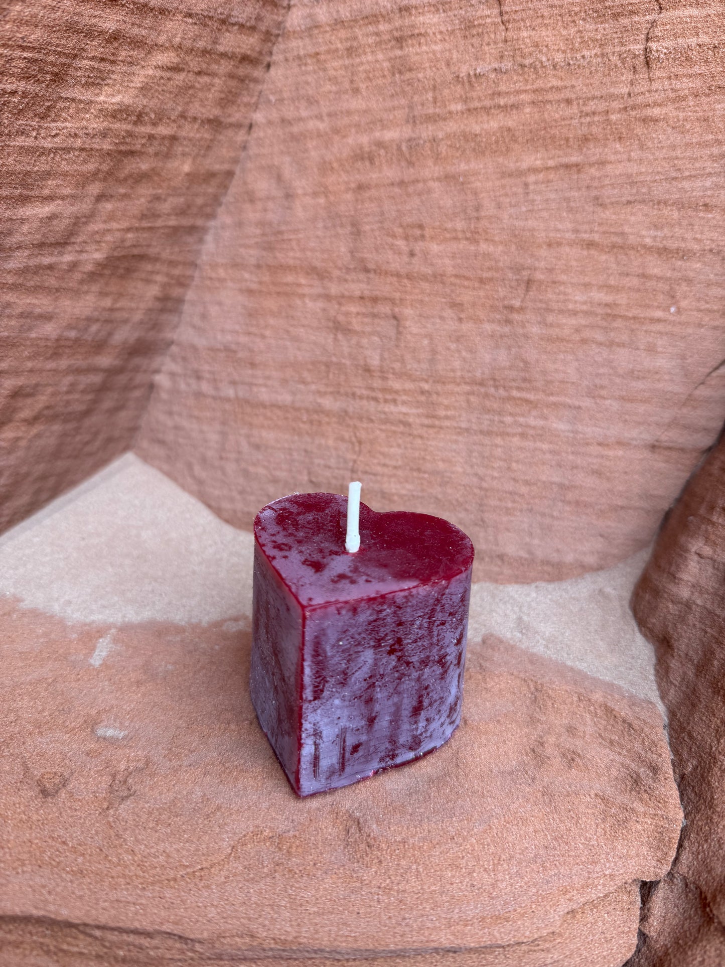 Beeswax Heart Candle