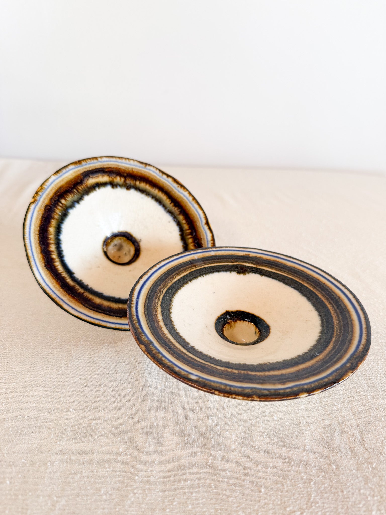 Vintage Ceramic Taper Holders (Set of 2)