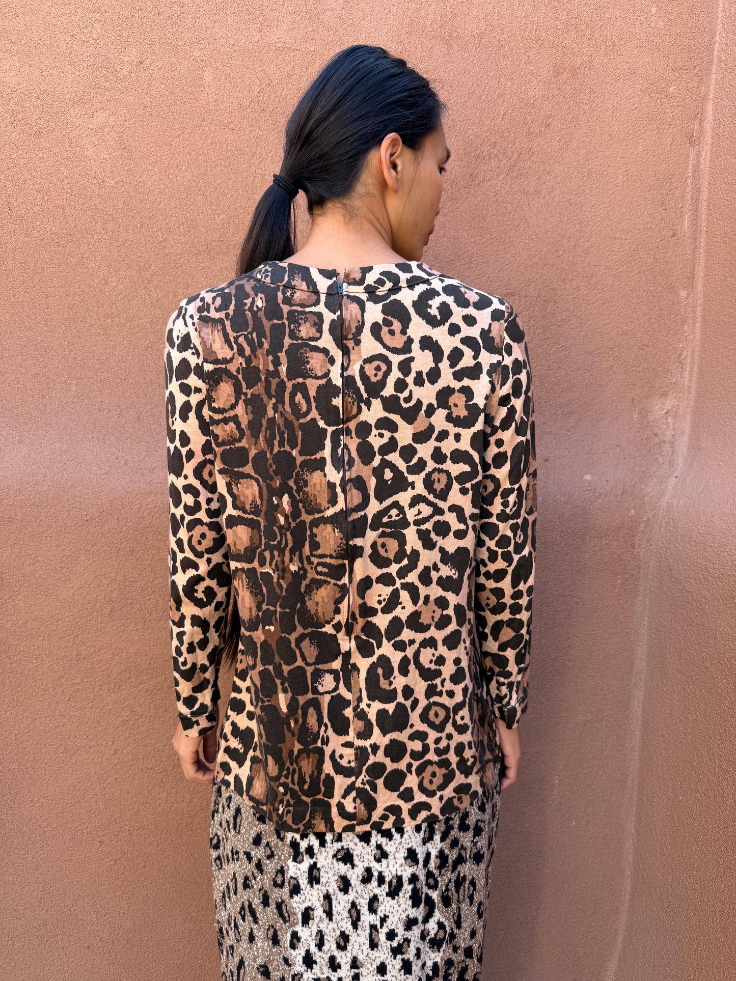 Vintage 80s Animal Print Top