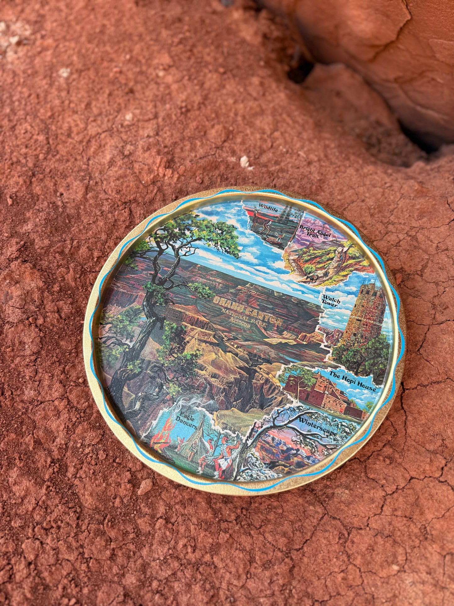 Vintage Tourist Metal Tray