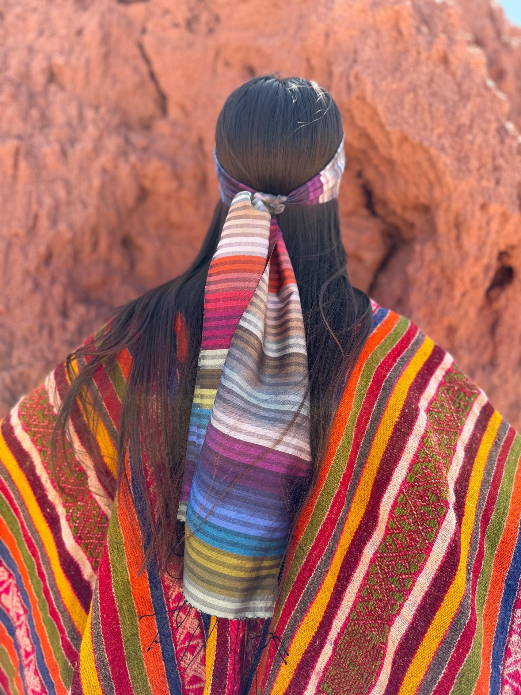 Vintage Rainbow Skinny Scarf