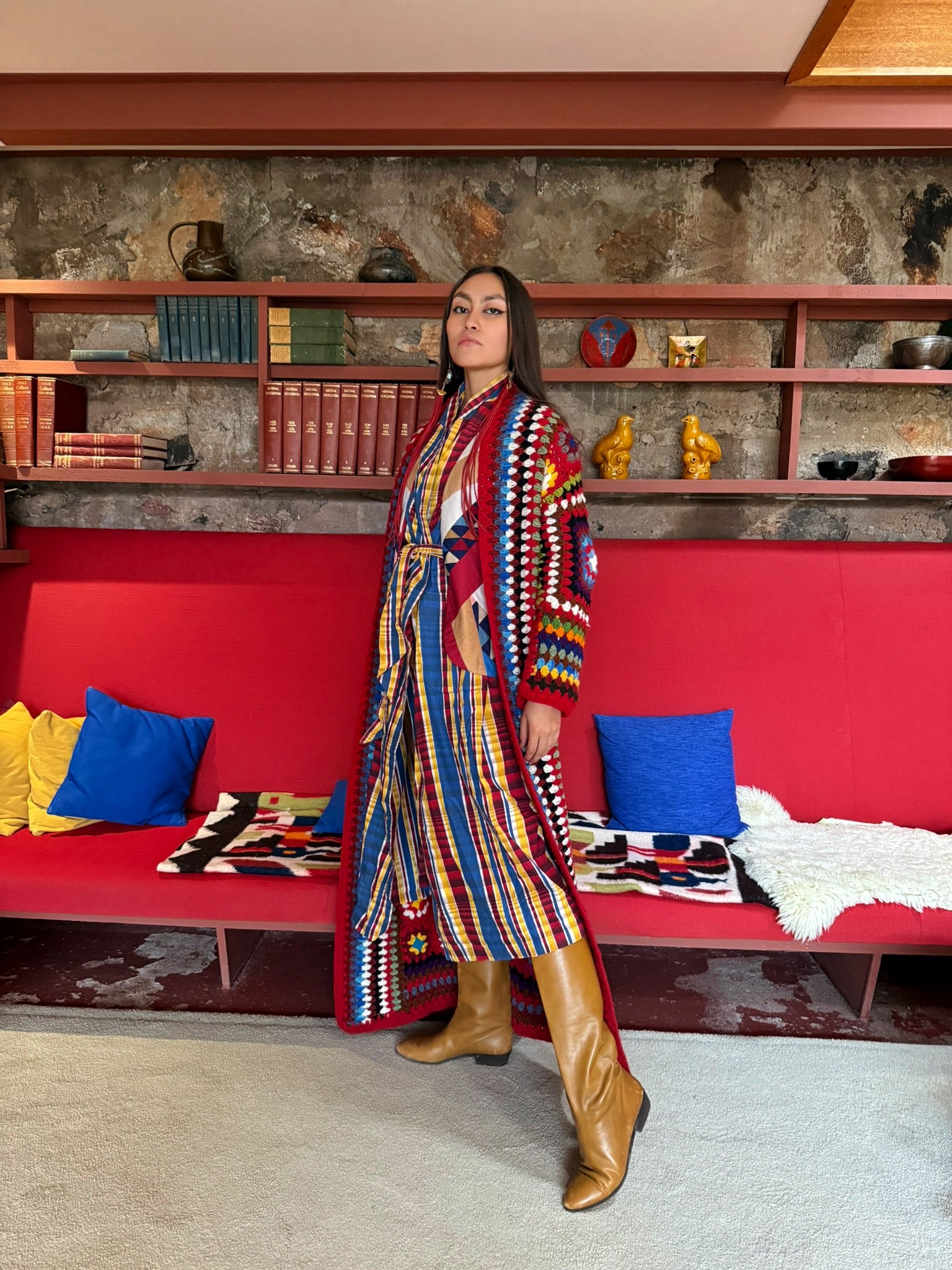 Vintage Hand Crochet Maxi Jacket