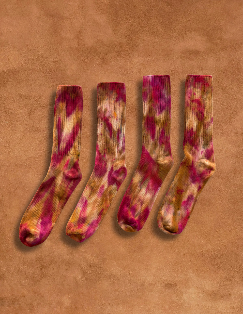 Limited Edition Hand Dyed Softest Socks- Pomegranate