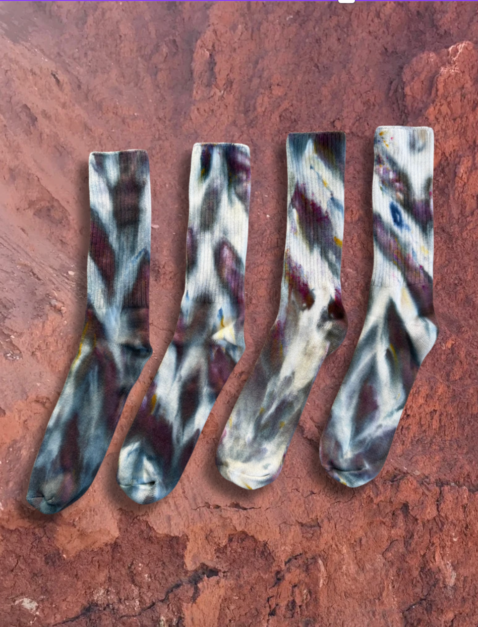Limited Edition Hand Dyed Softest Socks- Arctic
